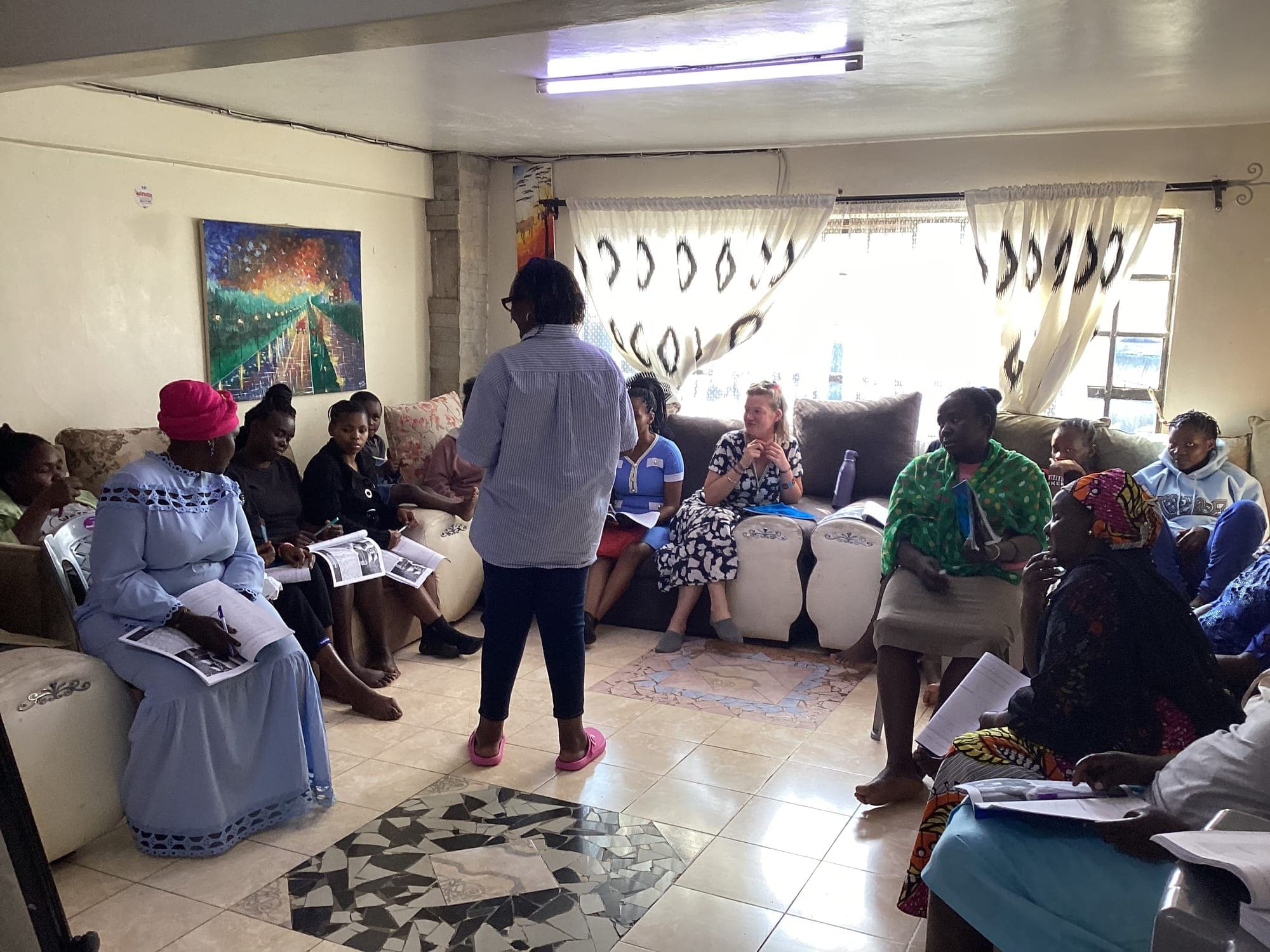 Young mothers taking part in a Street Business School training session.